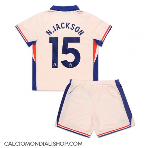 Maglie da calcio Chelsea Nicolas Jackson #15 Seconda Maglia Bambino 2024-25 Manica Corta (+ Pantaloni corti)